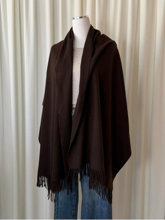 Vintage Nordstrom Cashmere Scarf Wrap Shawl Made in Scotland Brown 27”x75”. - Picture 2 of 7